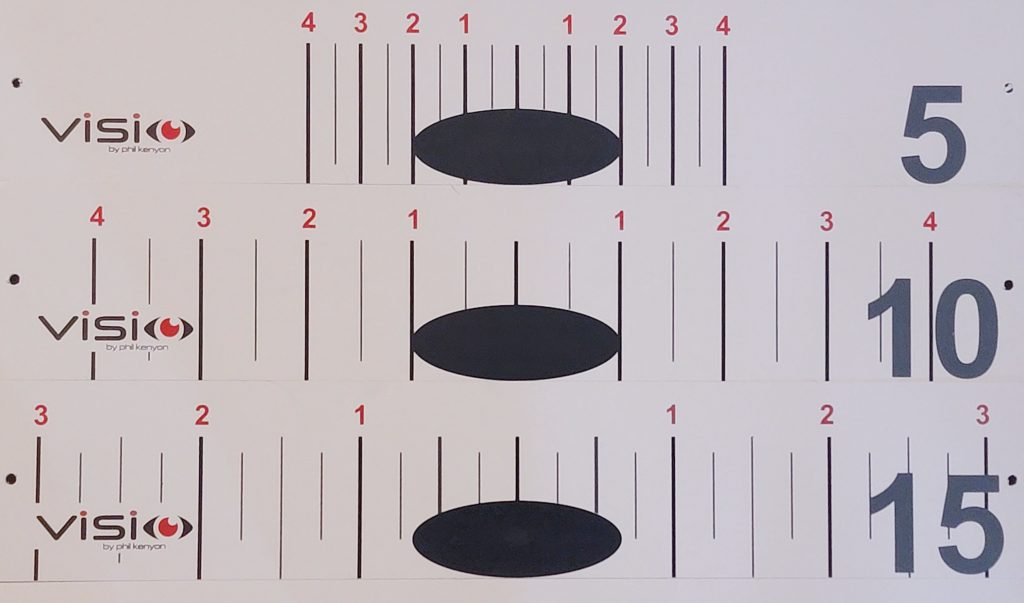 Old Duffer Golf image of a Visio aim board for indoor putting drills: aim