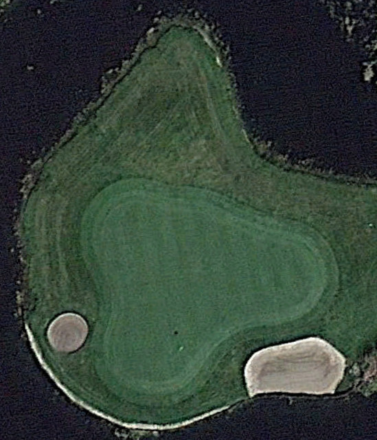 Old Duffer Golf image of green overhead view