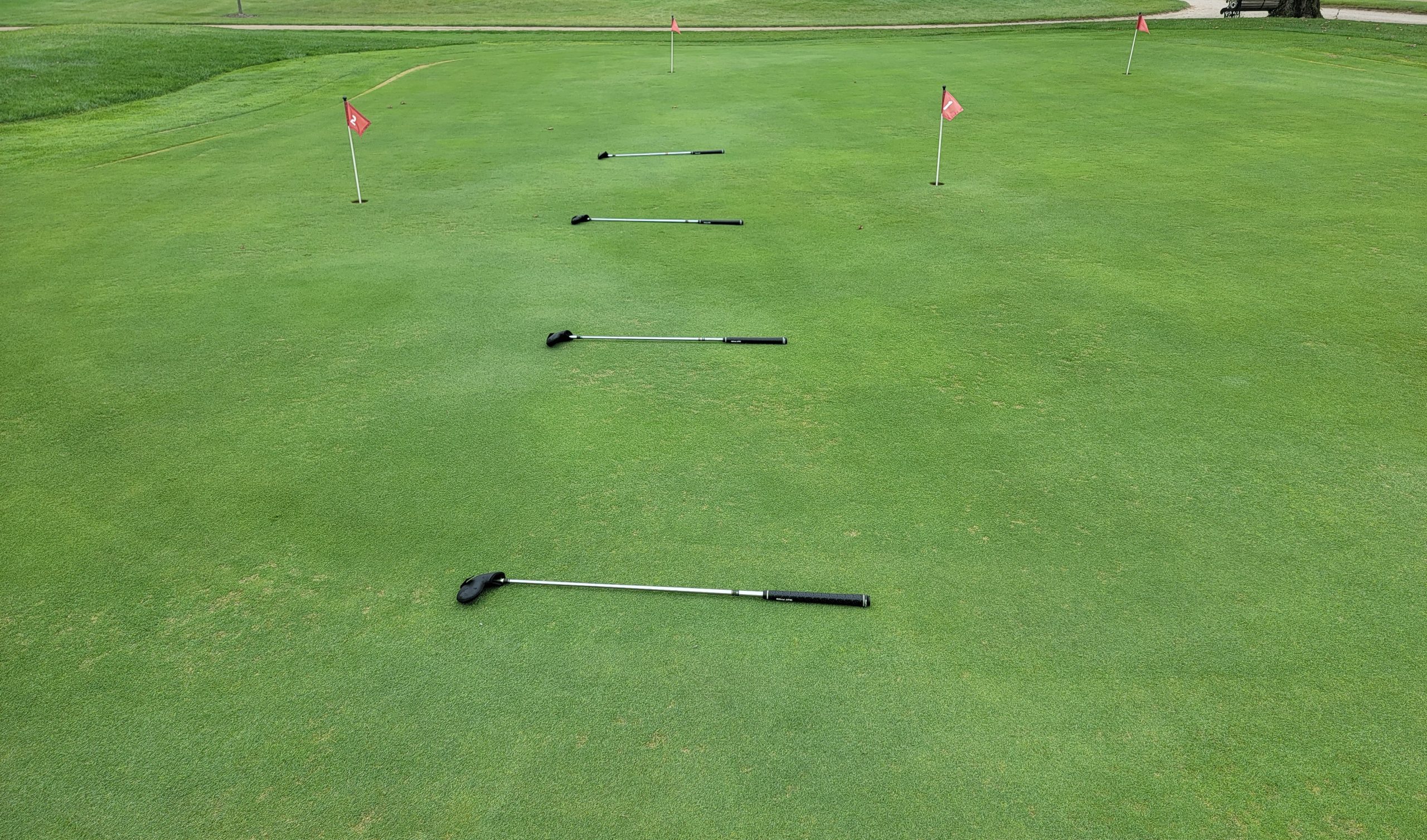 Old Duffer Golf image of a chipping ladder using golf clubs