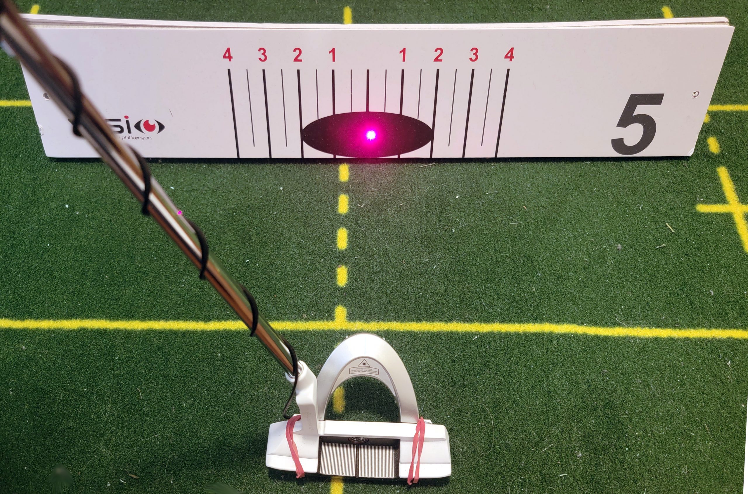 Old Duffer Golf image of a laser aimer for indoor putting drills: aim