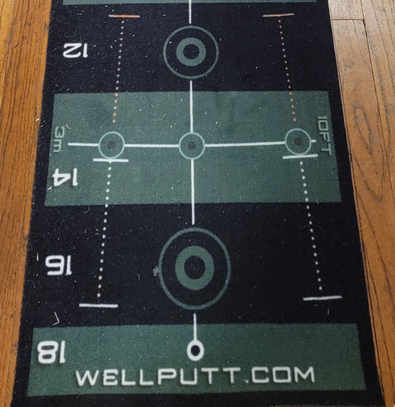Old Duffer Golf image of a Wellputt mat and Indoor Putting Drills: Speed
