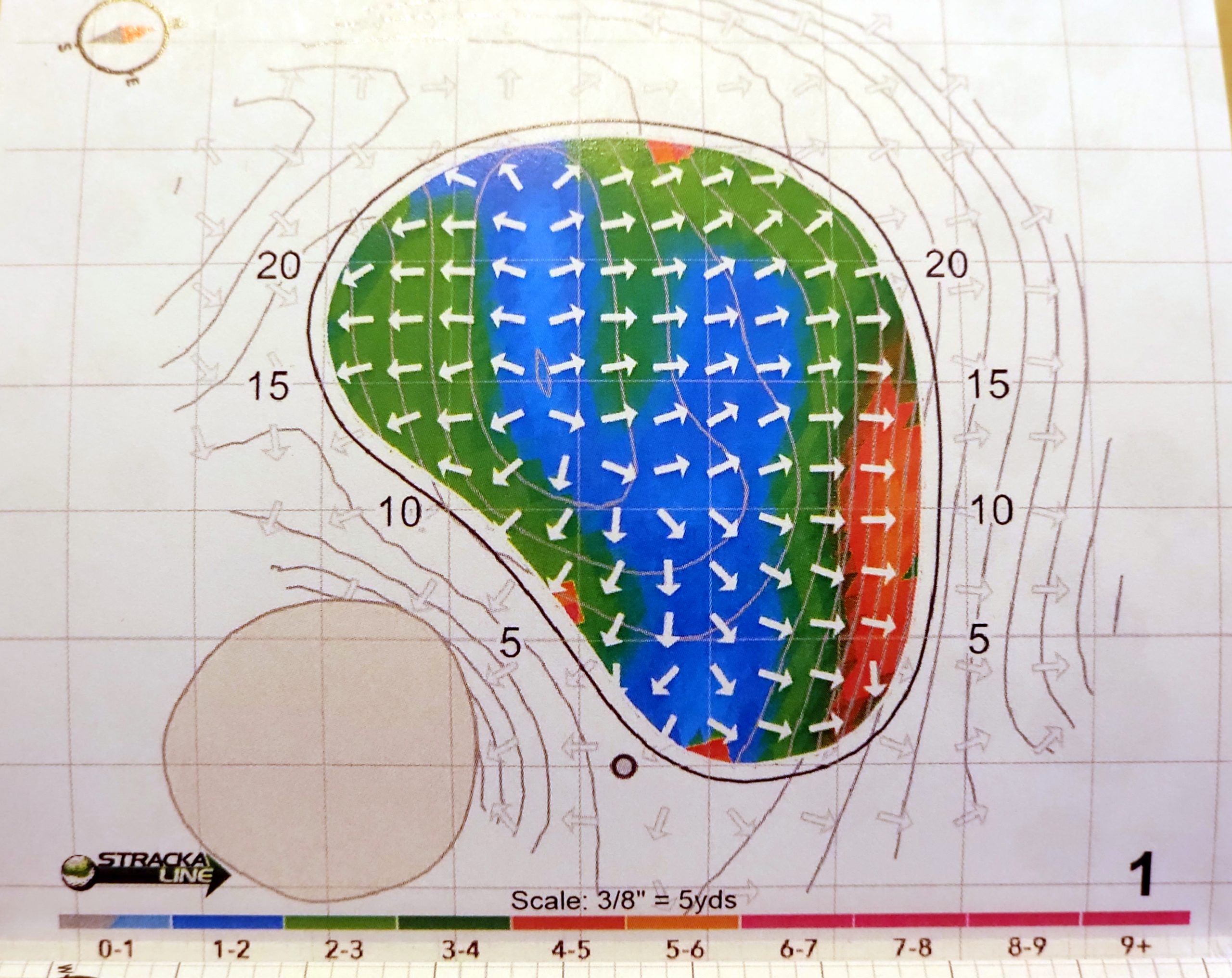 Old Duffer Golf image of heat map on a green