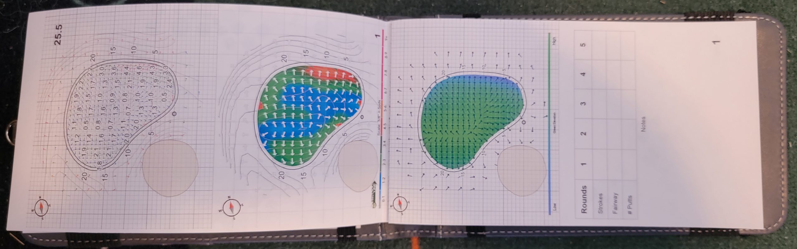 Old Duffer Golf image of a Strackaloine green and yardage book