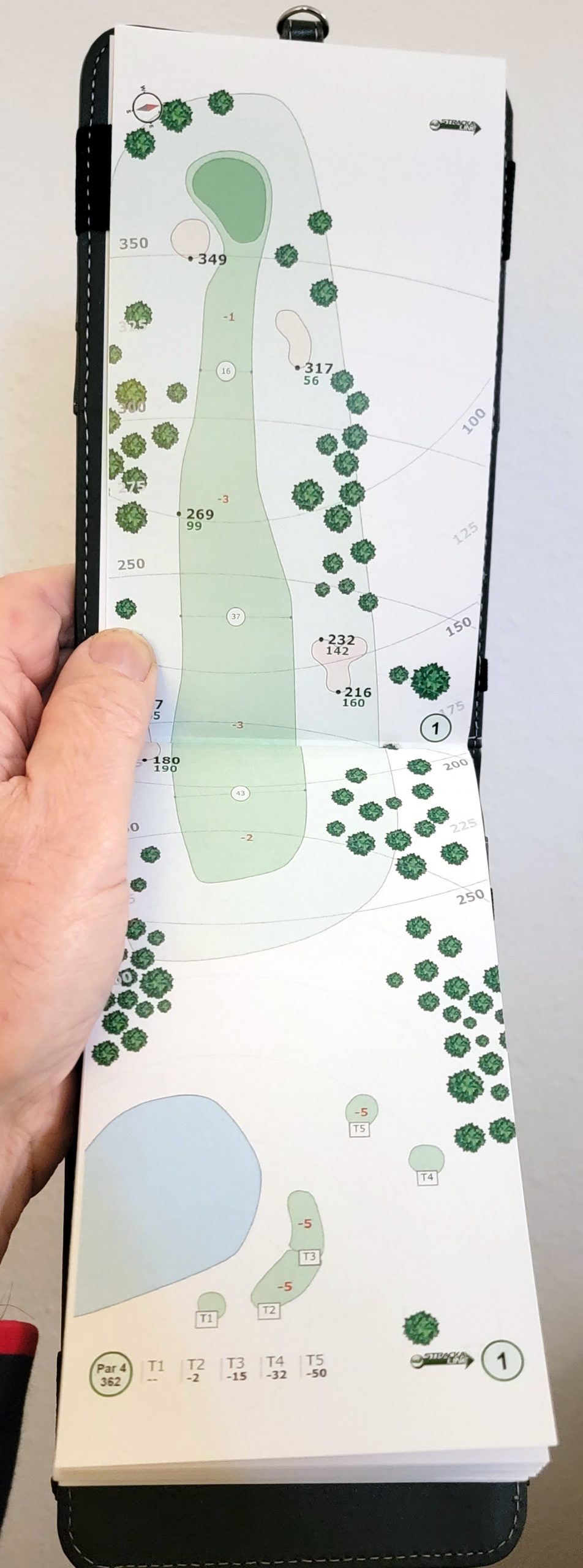 Old Duffer Golf image of a page in a yardage book