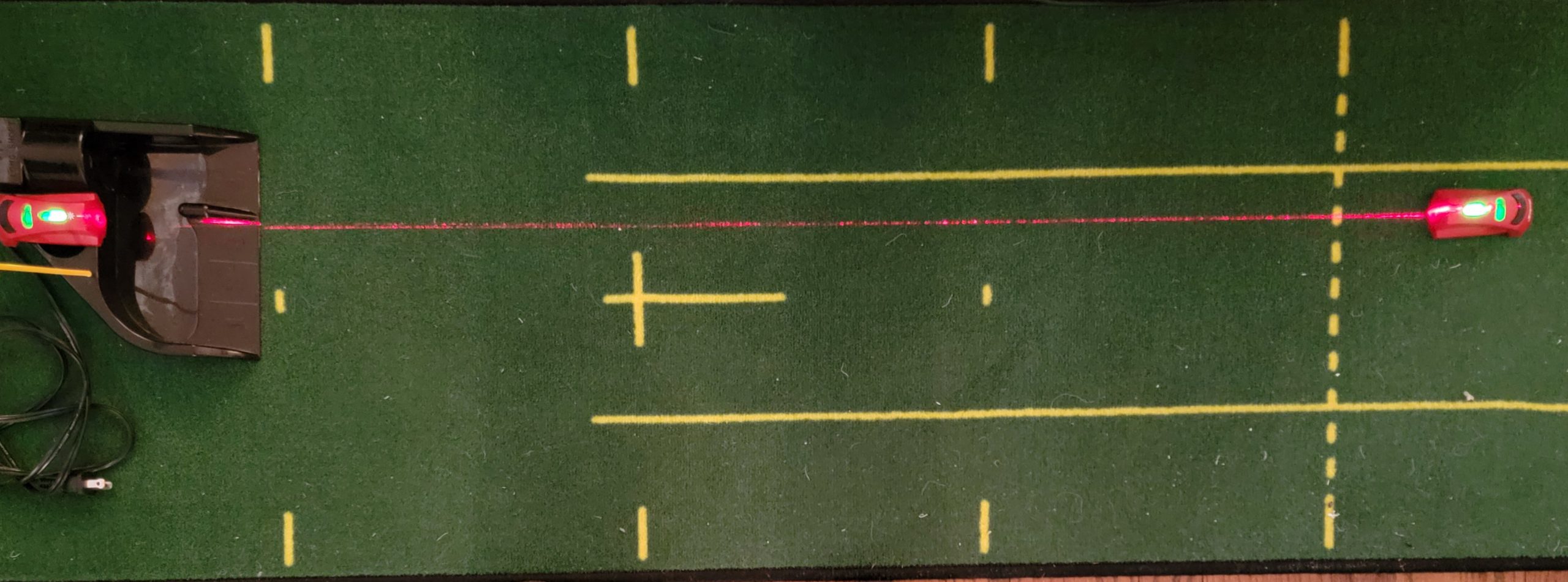 Old Duffer Golf image of two laser pointed at each other for an aim line