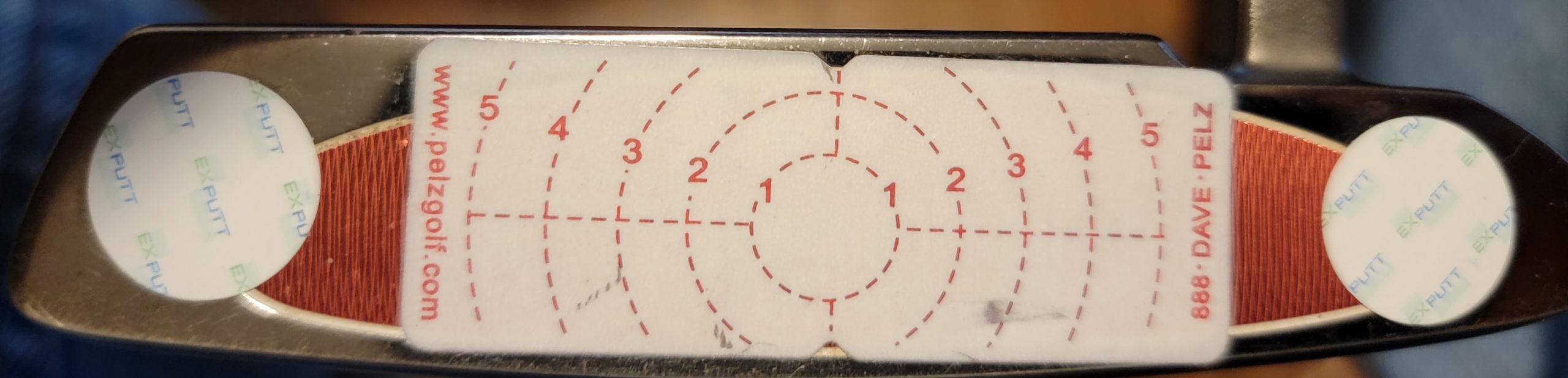 Old Duffer Golf image of a mark on the Pelz Teacher Putter Tape