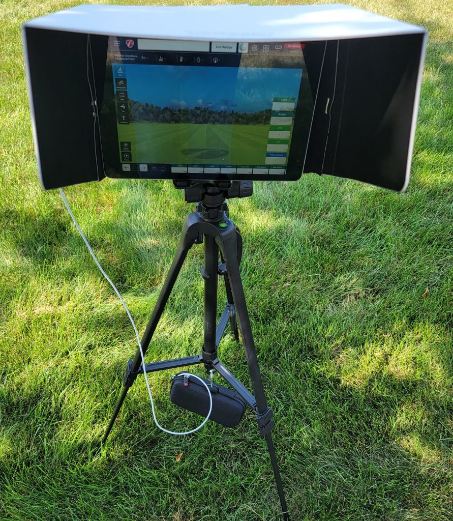 Old Duffer Golf image of an iPad with Sun Hood outside