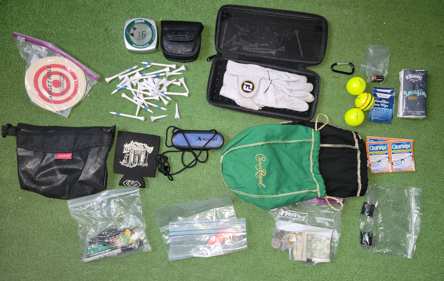 Old Duffer Golf image of golf accessories internal to the golf bag