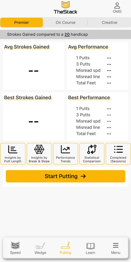 Old Duffer Golf image of the Stack Putting app