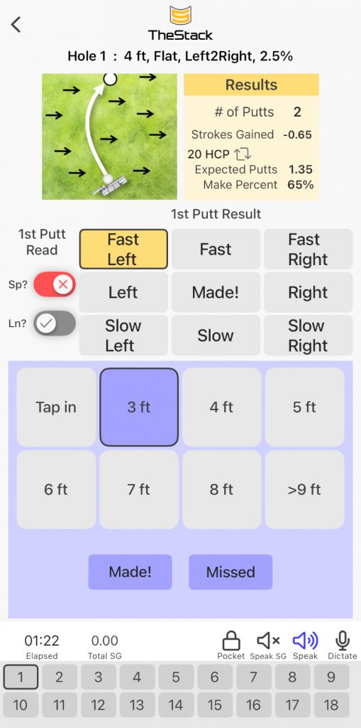 Old Duffer Golf image of made second putt in Premier mode