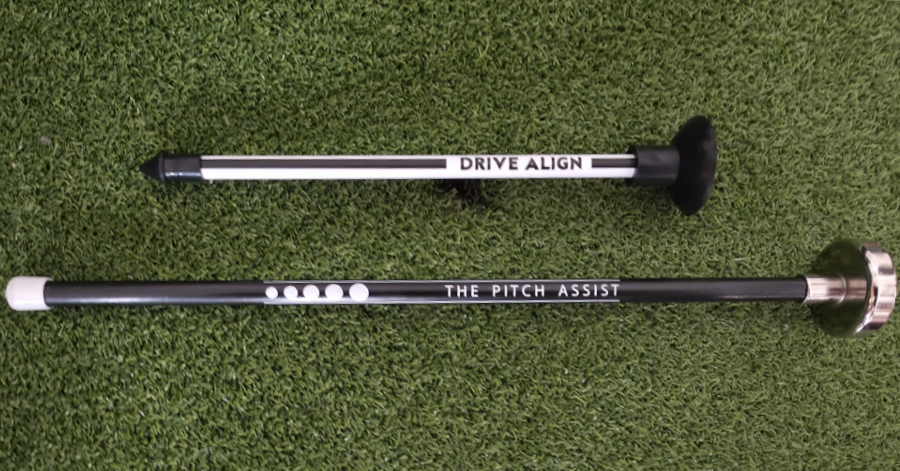 Old duffer Golf image of the Drive Align and The Pitch Assist devices